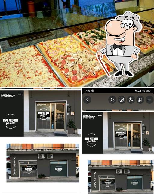 La esterno e cibo del ristorante