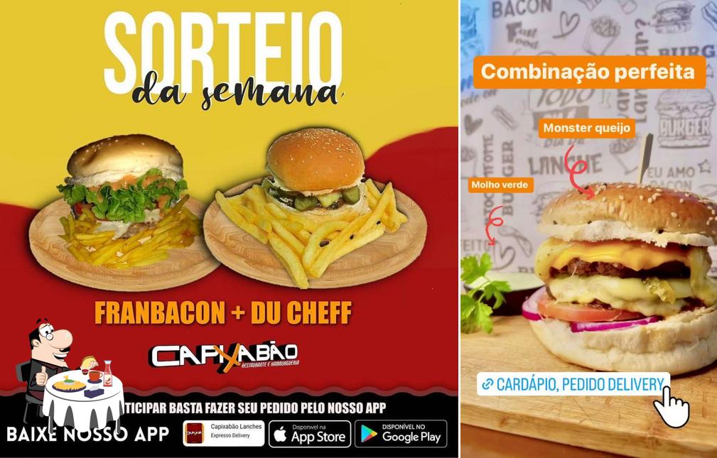 Deguste um dos hambúrgueres disponíveis no Capixabão Pizzaria Hamburgueria Restaurante