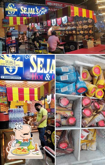 This is the picture showing food and interior at Sejal's Hot & Cool cafe