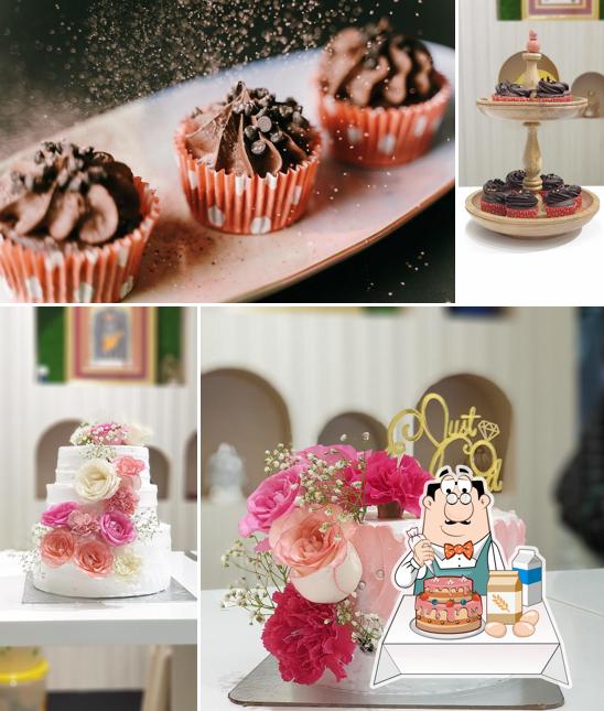 See this picture of Just Bake It Bakery