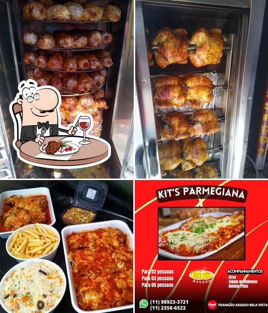 Escolha refeições de carne no Rotisserie Frangão Assado