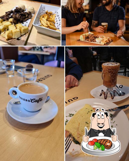 Peça refeições de carne no Quiero Café