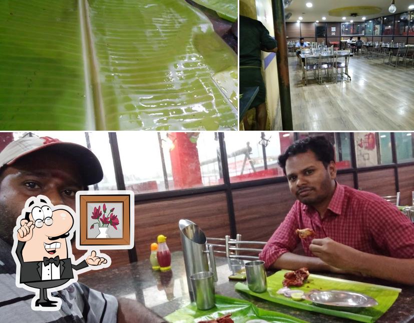 Take a look at the picture showing interior and food at Muthu resturant