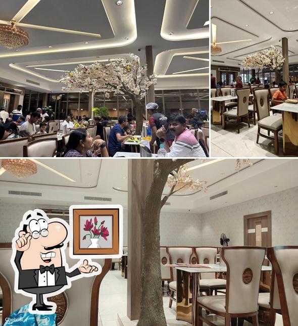 The interior of Lakshyamm Veg Restaurant ECR