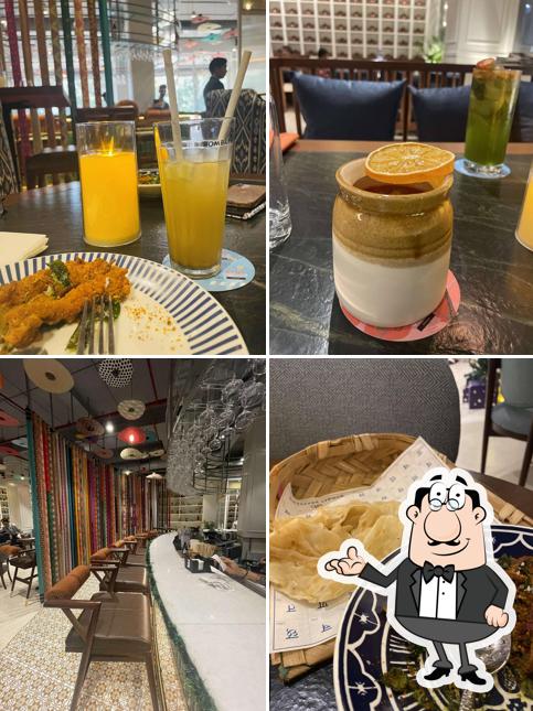 The interior of Bombay Brasserie