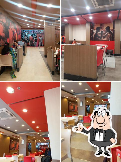 Take a seat at one of the tables at KFC