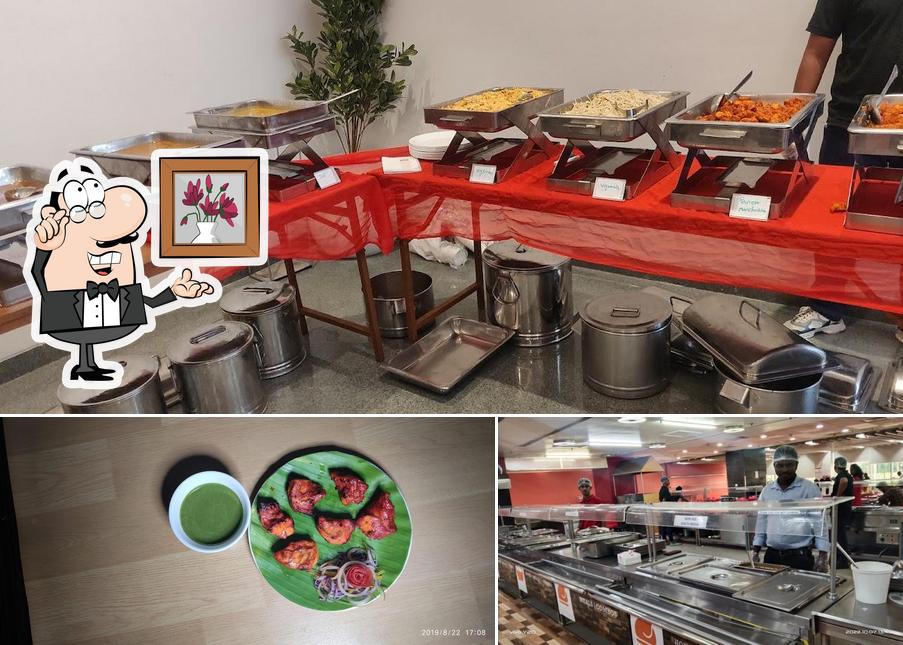 Among different things one can find interior and food at Aaradhana Kitchens