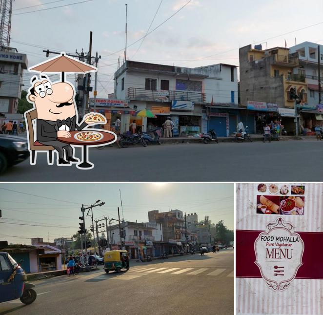 The image of Food Mohalla’s exterior and food