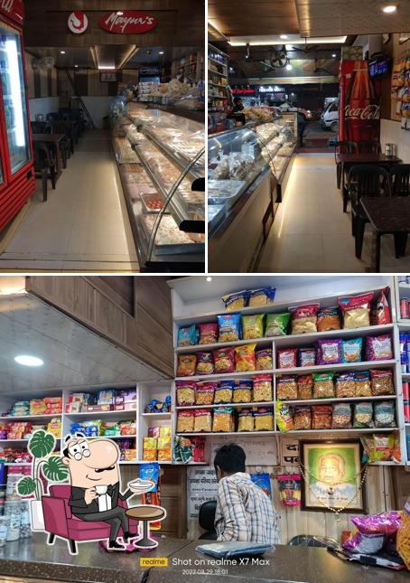 The interior of Mayur Sweets