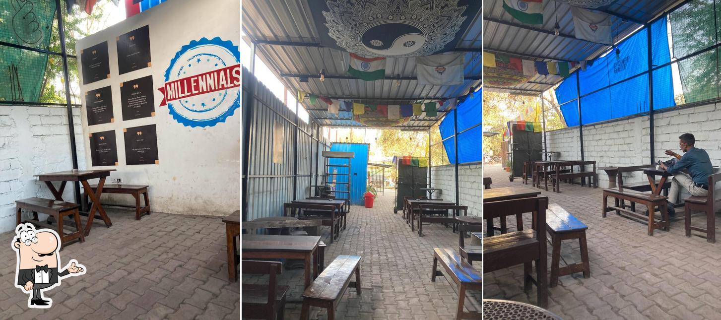The interior of Millennials moto cafe