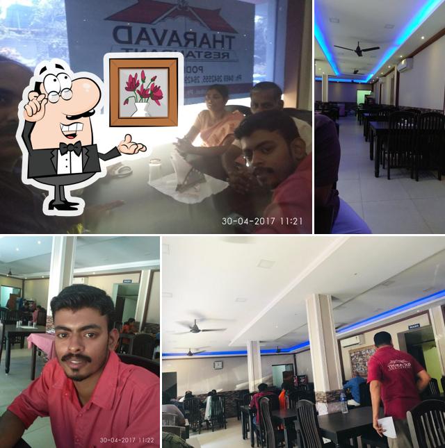 The interior of Tharavad Restaurant Podiyadi