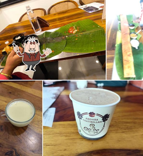 Meals at Bommarillu , Andhra thati bellam coffee