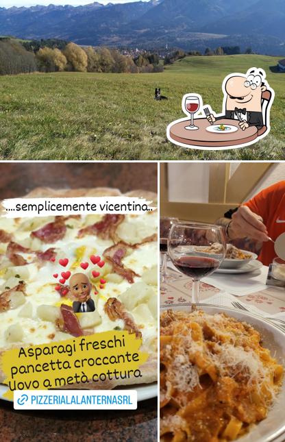 Tra le diverse cose da Pizzeria La Lanterna si possono trovare la cibo e esterno