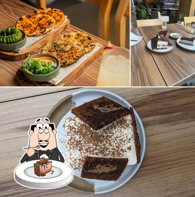 Chocolate cake at Canvas V Plant Fwd Kitchen+Bar