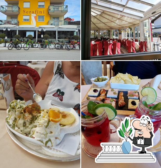 Puoi goderti l'aria fresca da seduto all'esterno di Caffè Gelateria Serafini