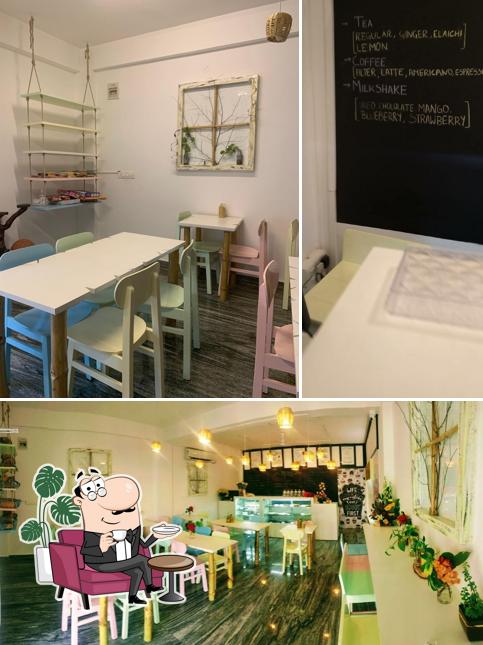 This is the photo depicting interior and blackboard at Heavenly Desserts Bakehouse & Cafe (Bakery, cakes and confectionery)