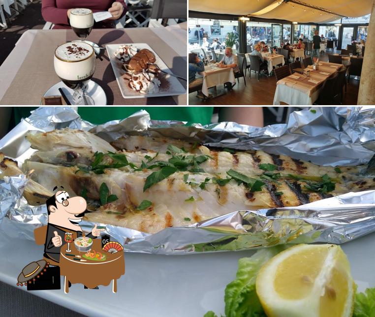 La cibo e interni del ristorante