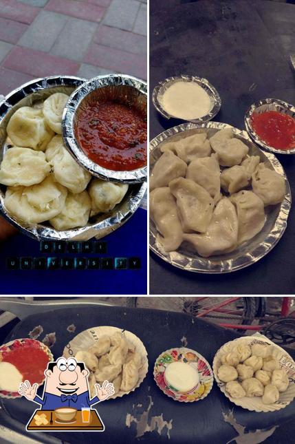 Food at Dolma Aunty Momos and cold coffee