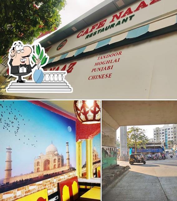 The exterior of Cafe Naaz Restaurant