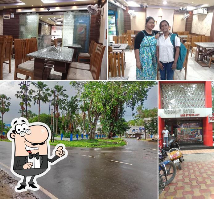 The picture of exterior and interior at Moonlit hotel and restaurant