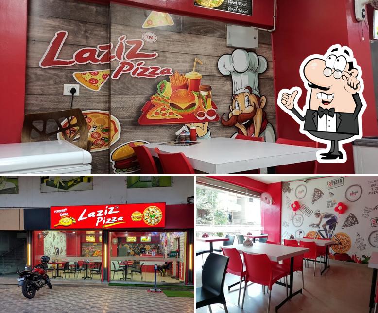The interior of Laziz Pizza