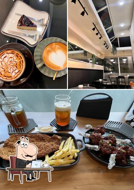Among different things one can find interior and food at Jonathan's Corner