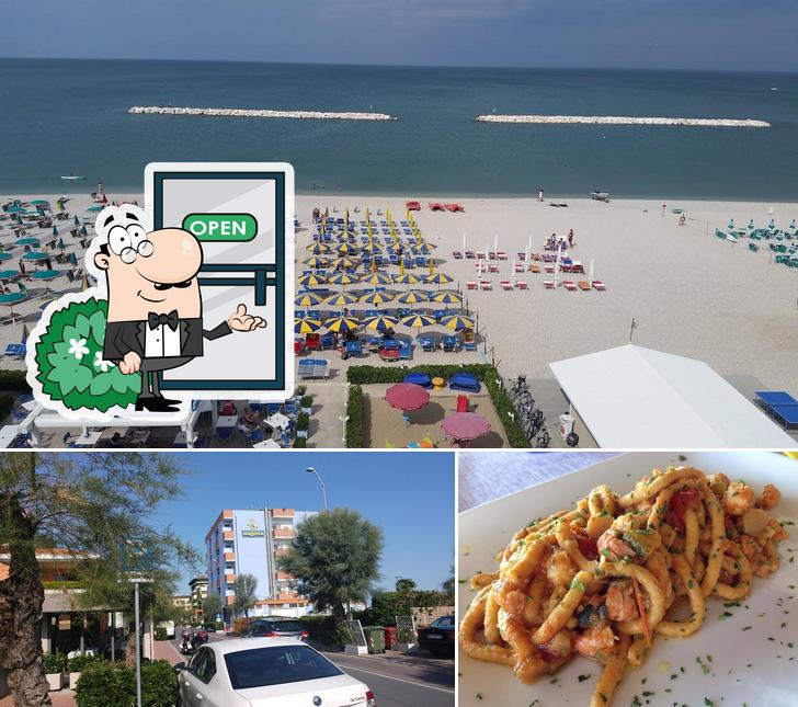 Guarda la immagine che mostra la esterno e cibo di Hotel Marina