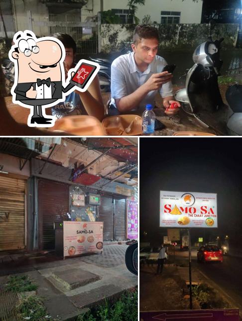 The photo of Samosa The Chaat Junction’s exterior and beverage