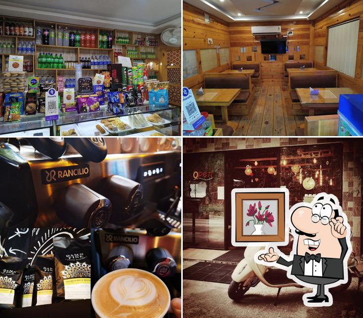 The picture of interior and exterior at Cake & Coffee Bar