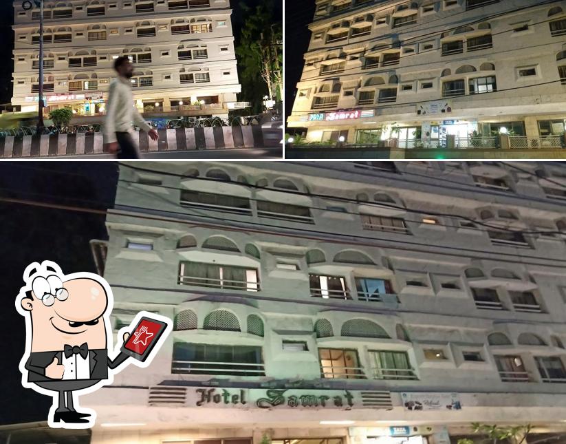The outside part is an important feature of Hotel Samrat