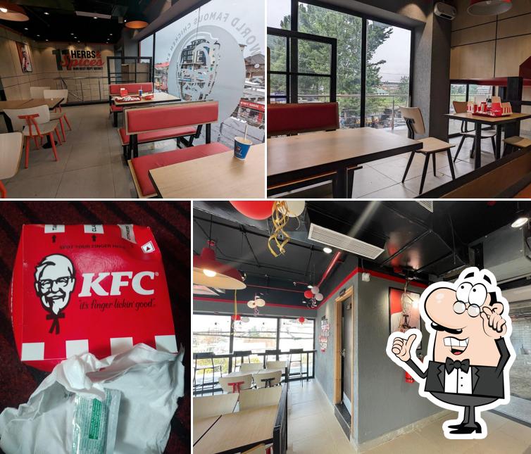 Take a seat at one of the tables at KFC