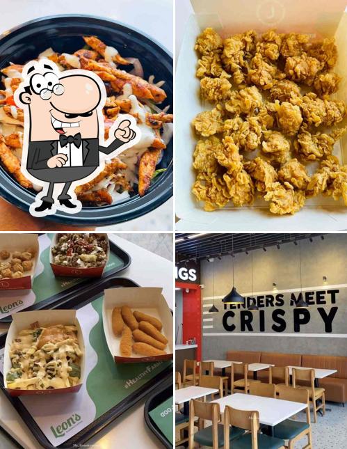 This is the photo depicting interior and food at Leon's Burgers & Wings Manikonda