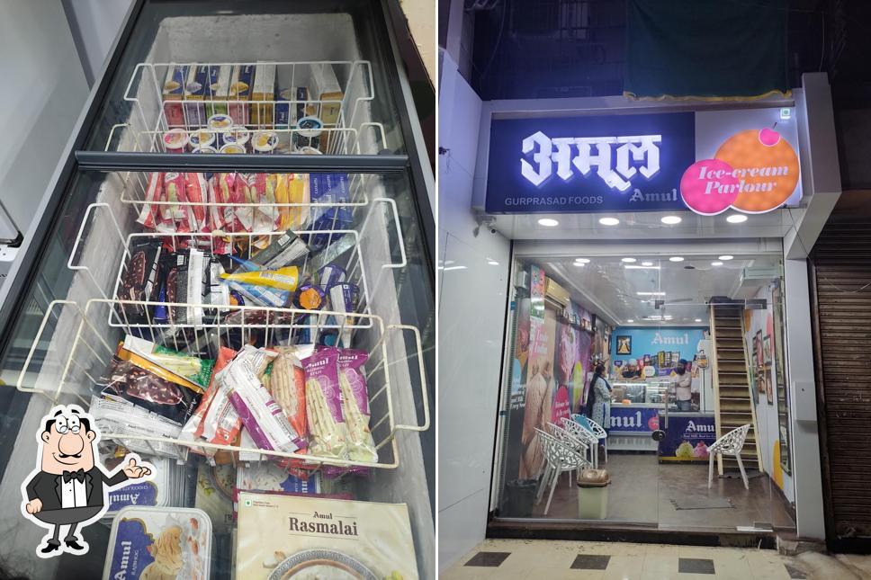 The interior of Amul Ice Cream Parlour Ulhasnagar