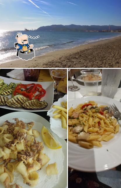 La cibo e esterno del ristorante