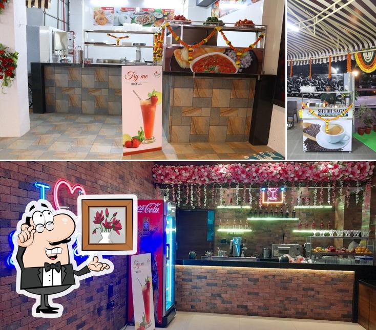The interior of Shubh Sagar Restaurant