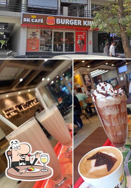 This is the picture depicting food and exterior at Burger King