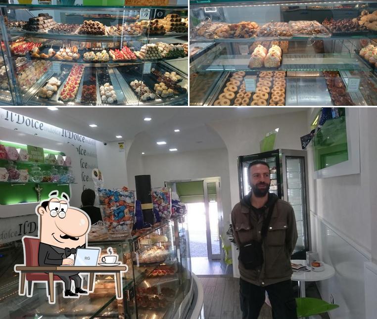 Questa è la foto che mostra la interni e cibo di Il Dolce in dolce Pasticceria, Gelateria, Caffetteria