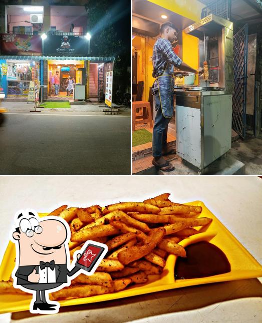 The image of Hangover’s exterior and food