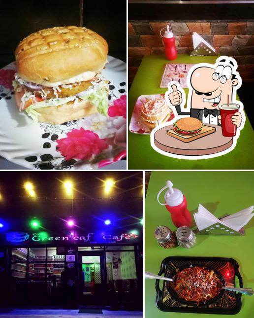 Order a burger at Greenleaf cafe