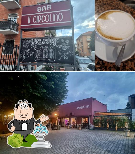 La esterno e cibo del ristorante