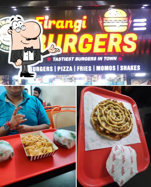 The image of Firangi Burgers Roha’s interior and food