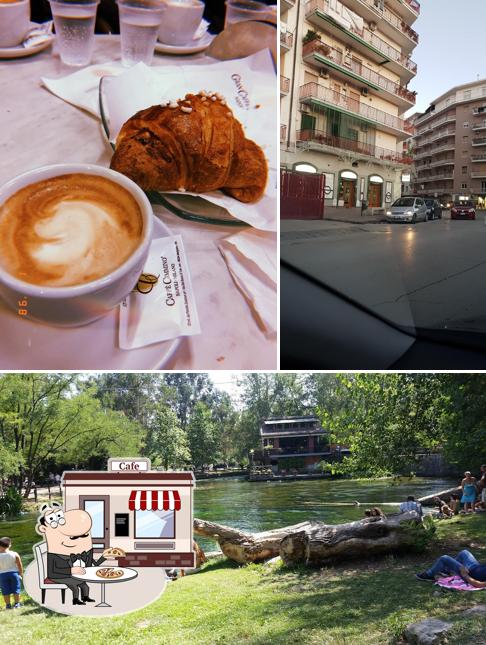 La esterno e cibo del ristorante