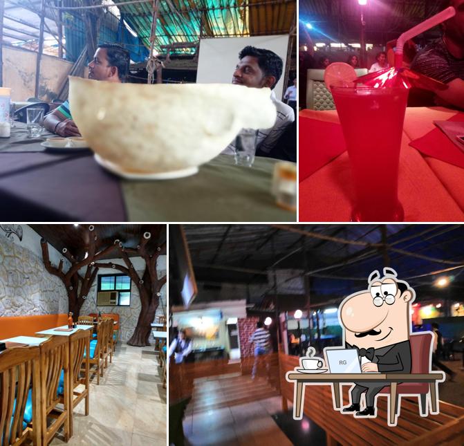 Take a seat at one of the tables at Kaka Ka Dhaba