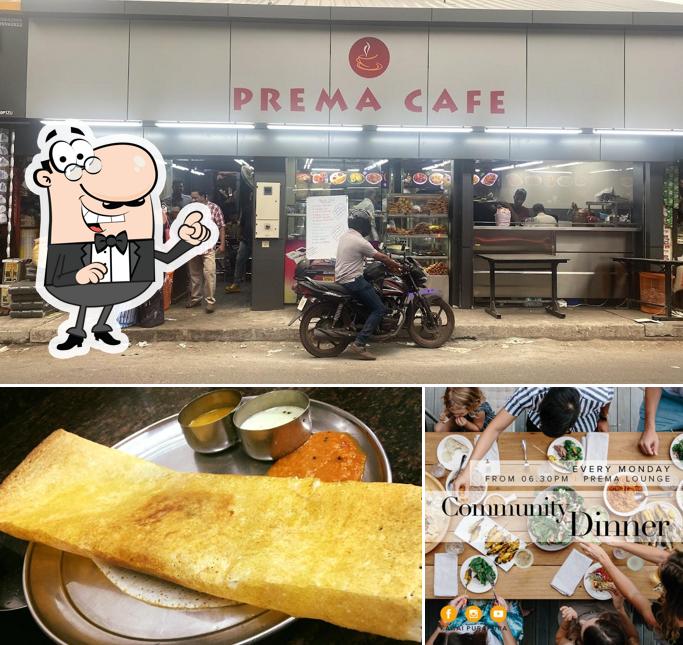 Among various things one can find interior and food at Prema Cafe