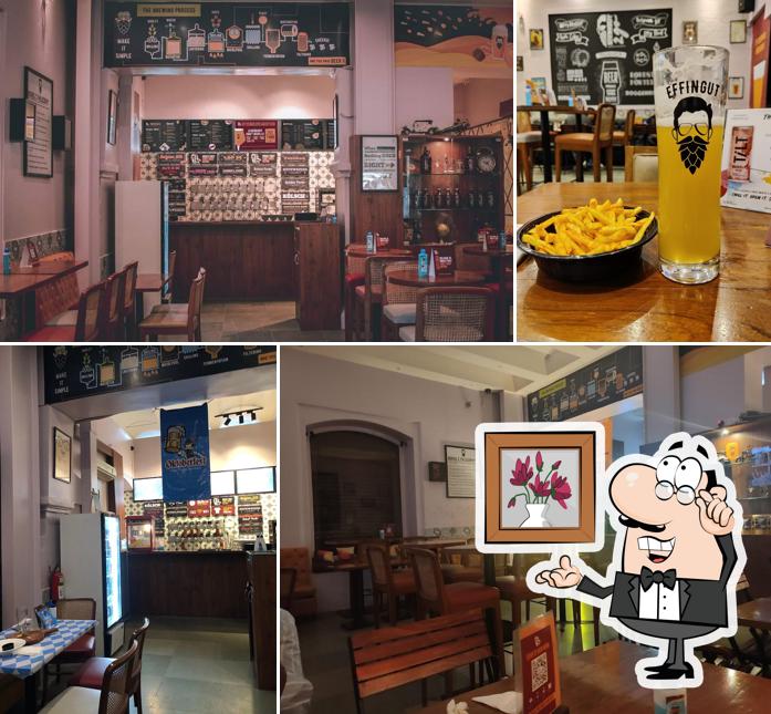 The interior of Discover Effingut Bistro Camp - Craft Beer Paradise in Pune