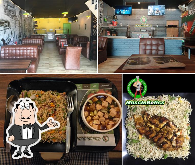 The image of MuscleHolics, The Healthy Food Cafè’s interior and food
