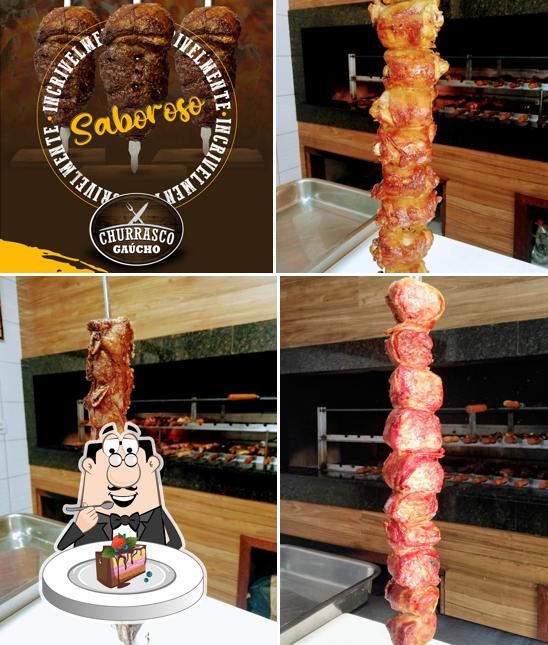 Bolo de chocolate em Churrasco Gaúcho