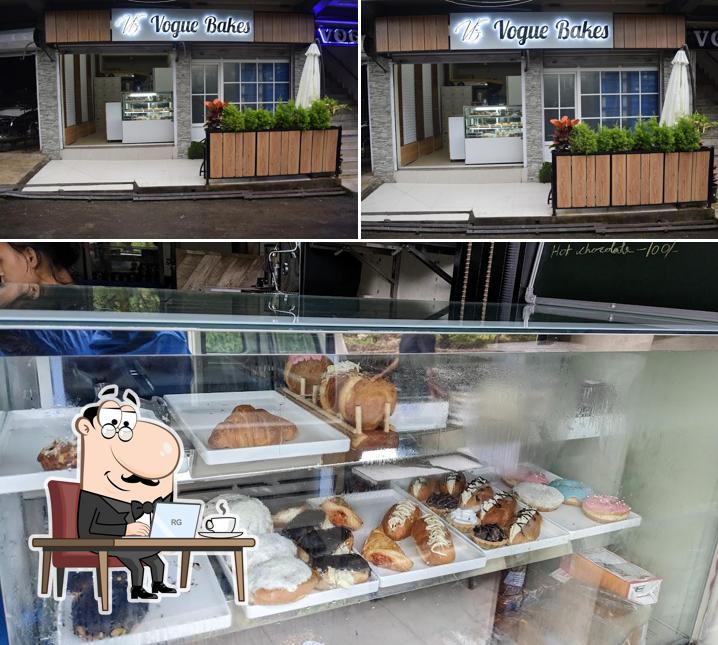 Take a look at the image depicting interior and food at Vogue Bakes