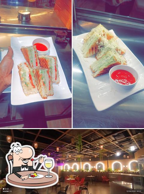 This is the picture displaying food and interior at Blue castle Restaurant