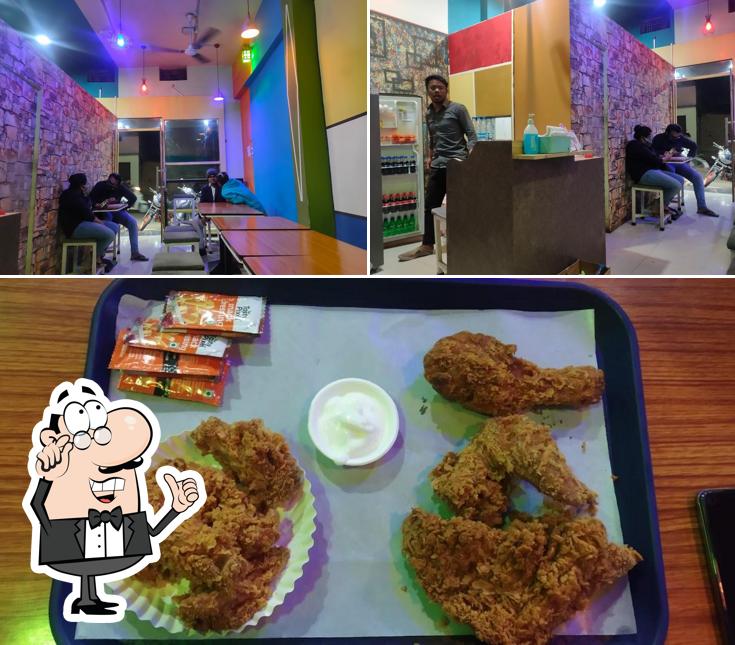 This is the picture showing interior and meat at Cock chick